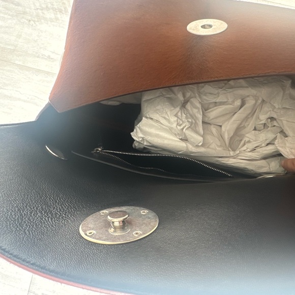 Celine Tan Leather Clutch with Silver Accents - Picture 5 of 7